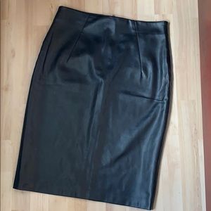 Midi faux leather skirt
